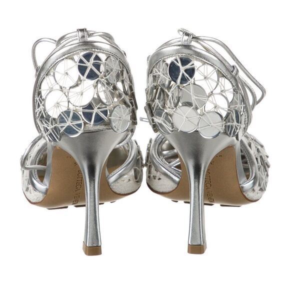 Bottega Veneta Silver Leather Heels - Picture 4 of 5